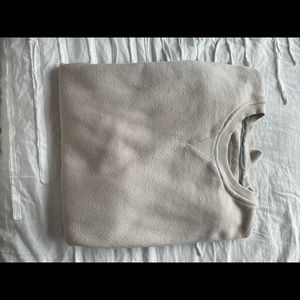 Izod Vintage Mens Solid Cream Colored Crewneck Sweatshirt Size L